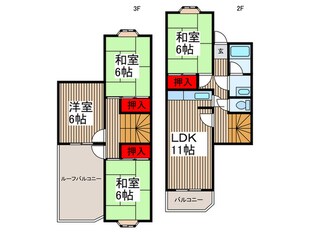 つつじ野テラスハウス(202)の物件間取画像